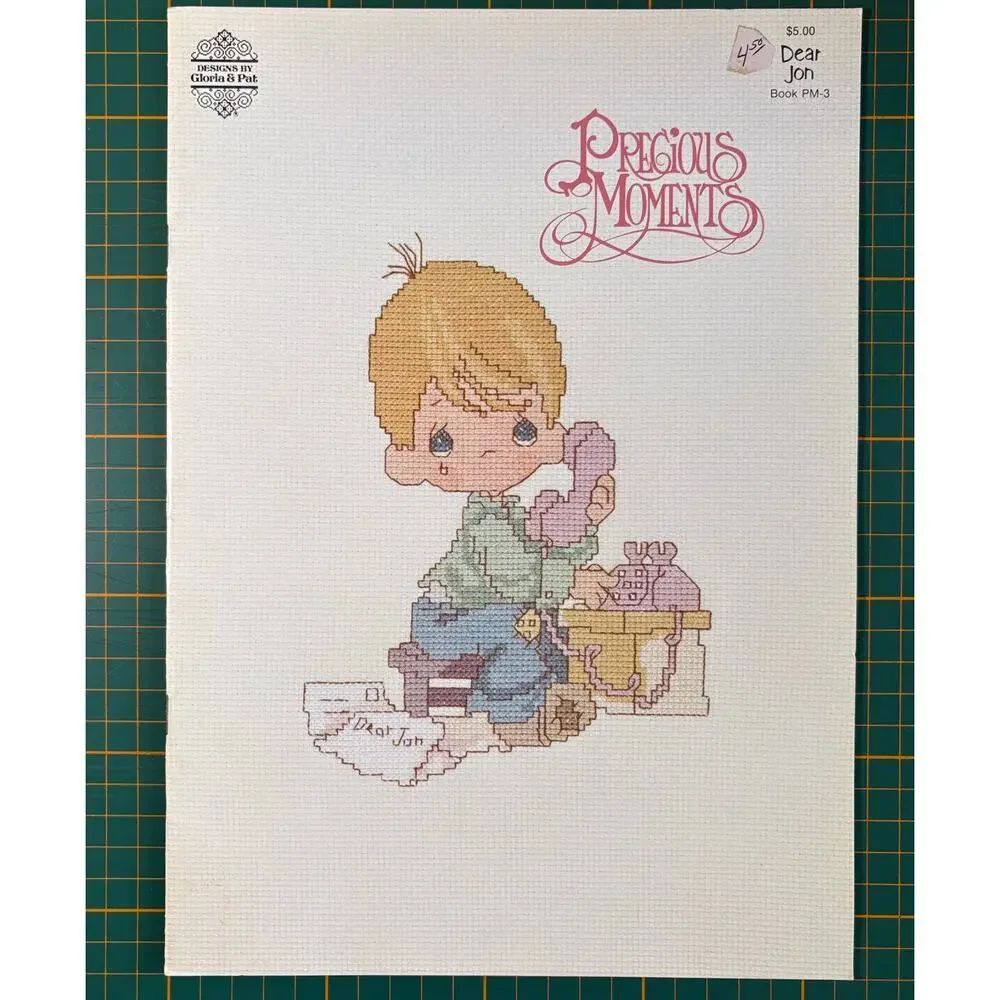 Lot of 4 Precious Moments Cross Stitch Pattern Books Designs by Gloria & Pat